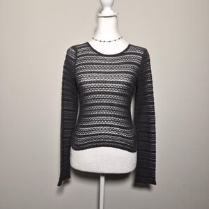 Hollister Vintage Gray Micro Knit Witchy Whimsigoth Grunge Alt Longsleeve Top M